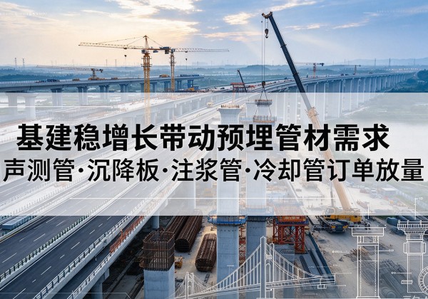 灵寿基建稳增长带动预埋监测管材需求，声测管、沉降板、注浆管订单持续放量